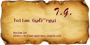Tollas Györgyi névjegykártya